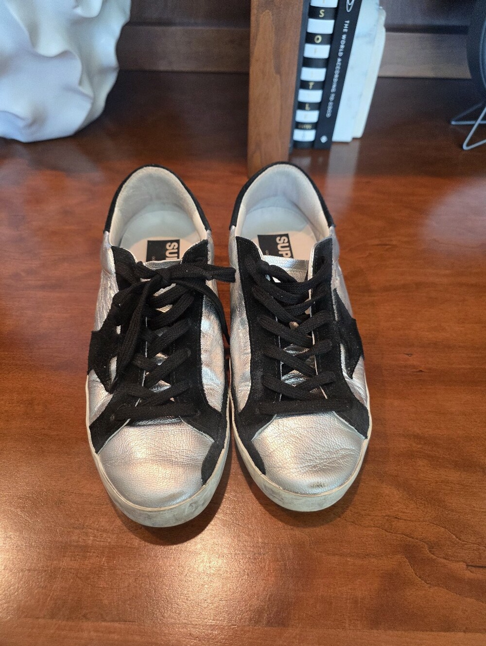 Authentic Golden Goose Super Star Low Top Leather Sneakers - Size 38